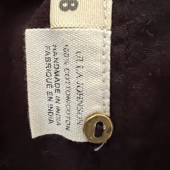 Ulla Johnson Embroidered Tunic Dress - Size 8 - Black with Lilac stitching - Picture 11 of 12